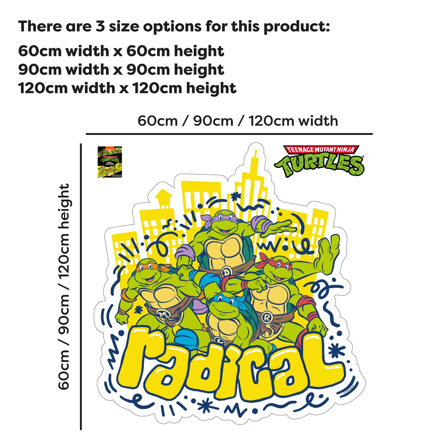 Teenage Mutant Ninja Turtles Wall Sticker - Radical Group Decal TMNT Art