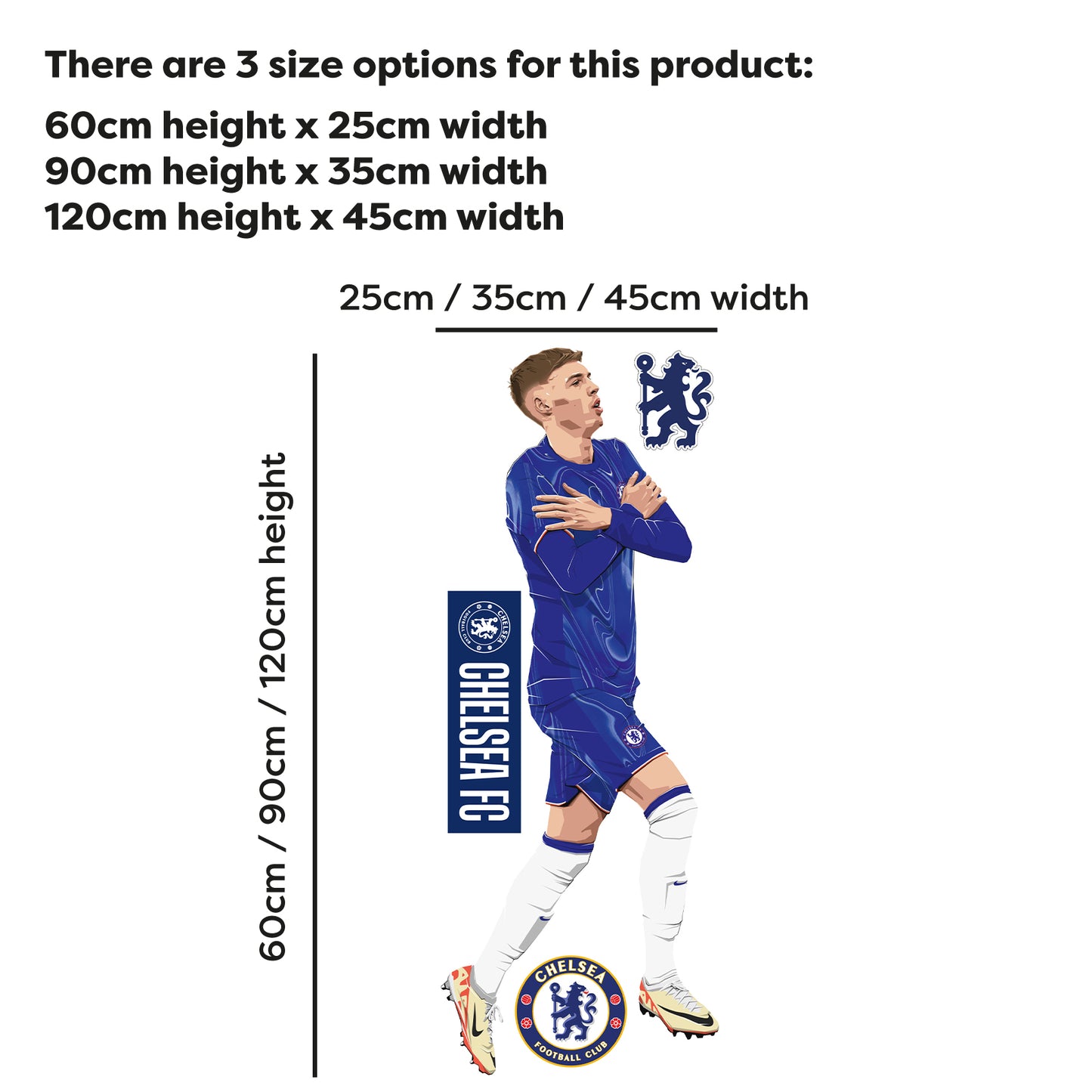 Chelsea Football Club - Cole Palmer 24-25 Illustration Wall Sticker