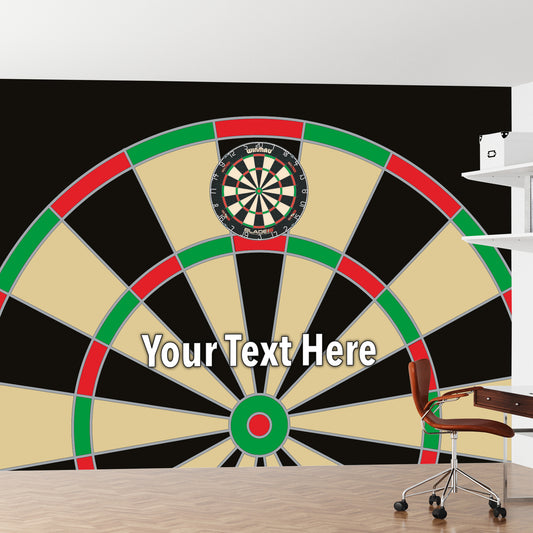 Darts Full Wall Mural - Classic Board with Personalised Text Wall Art