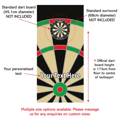 Darts Wall Sticker - Classic Board with Personalised Text Wall Art