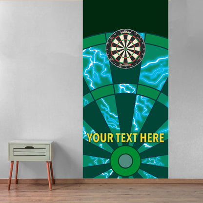 Darts Wall Sticker - Green Lightning with Personalised Text Wall Art