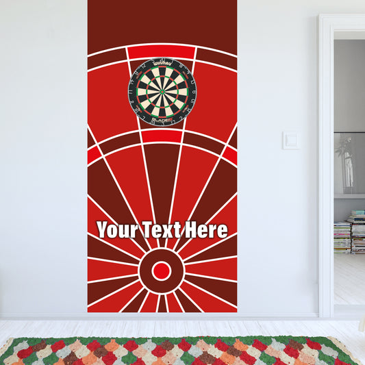 Darts Wall Sticker - Red Board with Personalised Text Wall Art