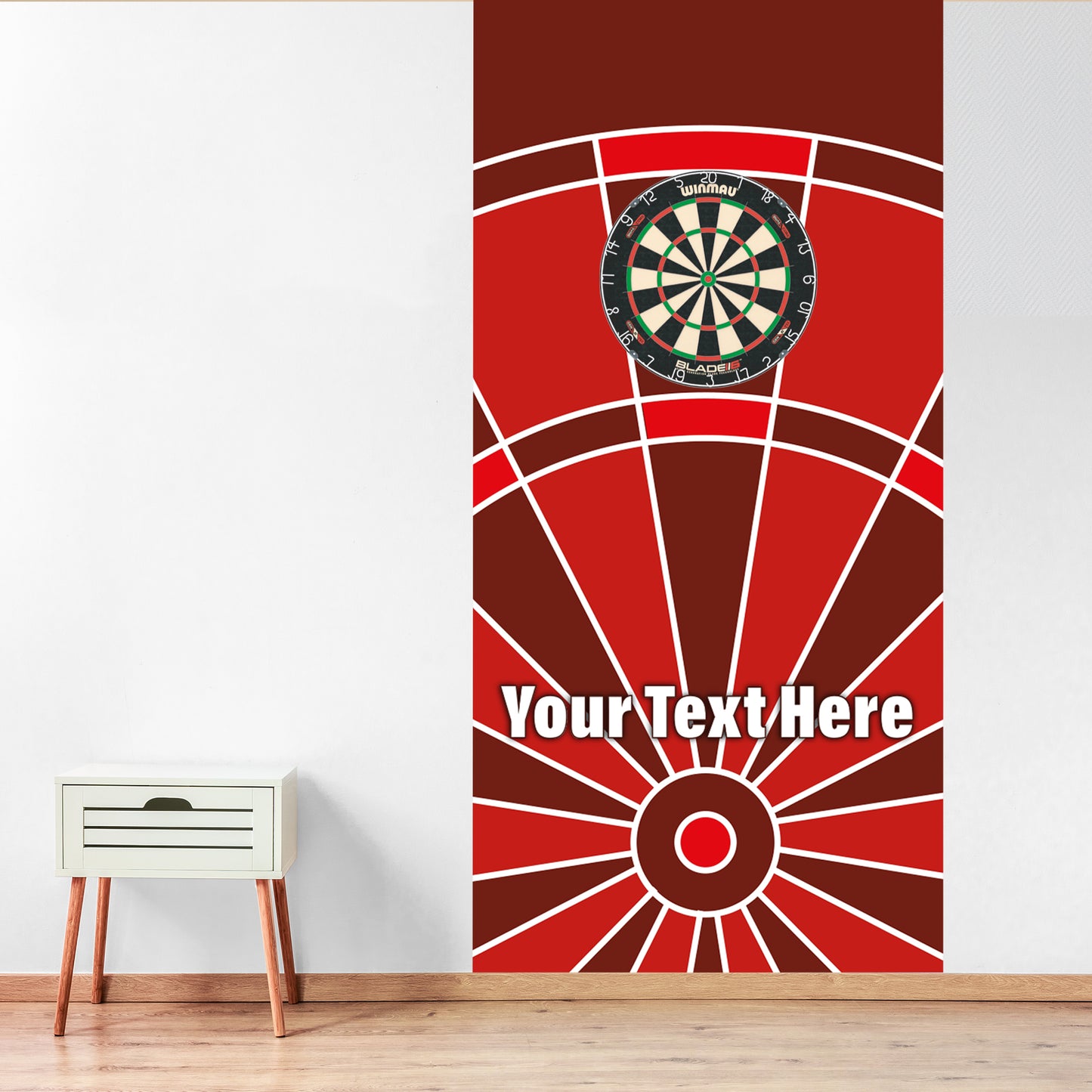 Darts Wall Sticker - Red Board with Personalised Text Wall Art