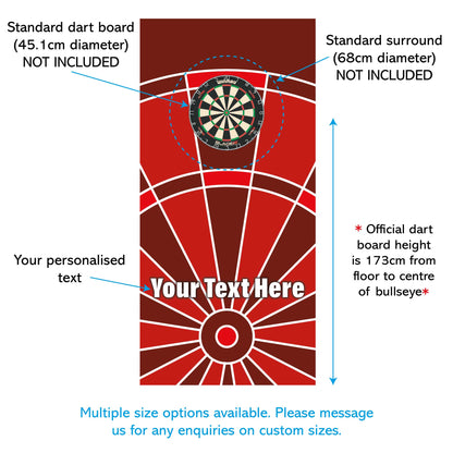 Darts Wall Sticker - Red Board with Personalised Text Wall Art