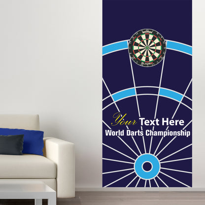 Darts Wall Sticker - Blue Dart Board Personalised Text Wall Art