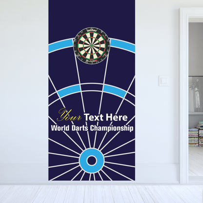 Darts Wall Sticker - Blue Dart Board Personalised Text Wall Art