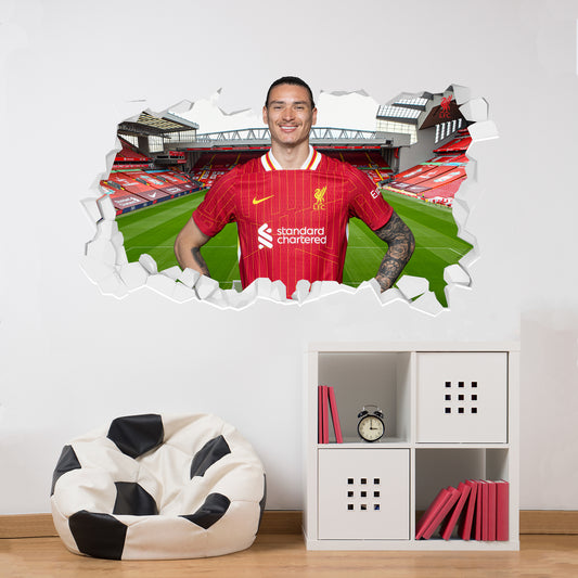 Liverpool FC Wall Sticker - Darwin Nunez 24/25 Broken Wall