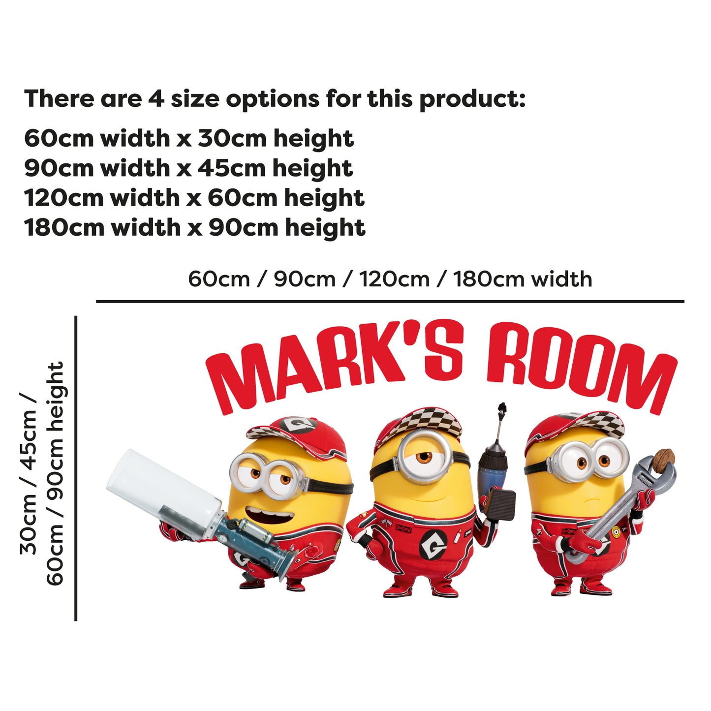 Despicable Me 4 - Minions GruCrew Personalised Wall Sticker