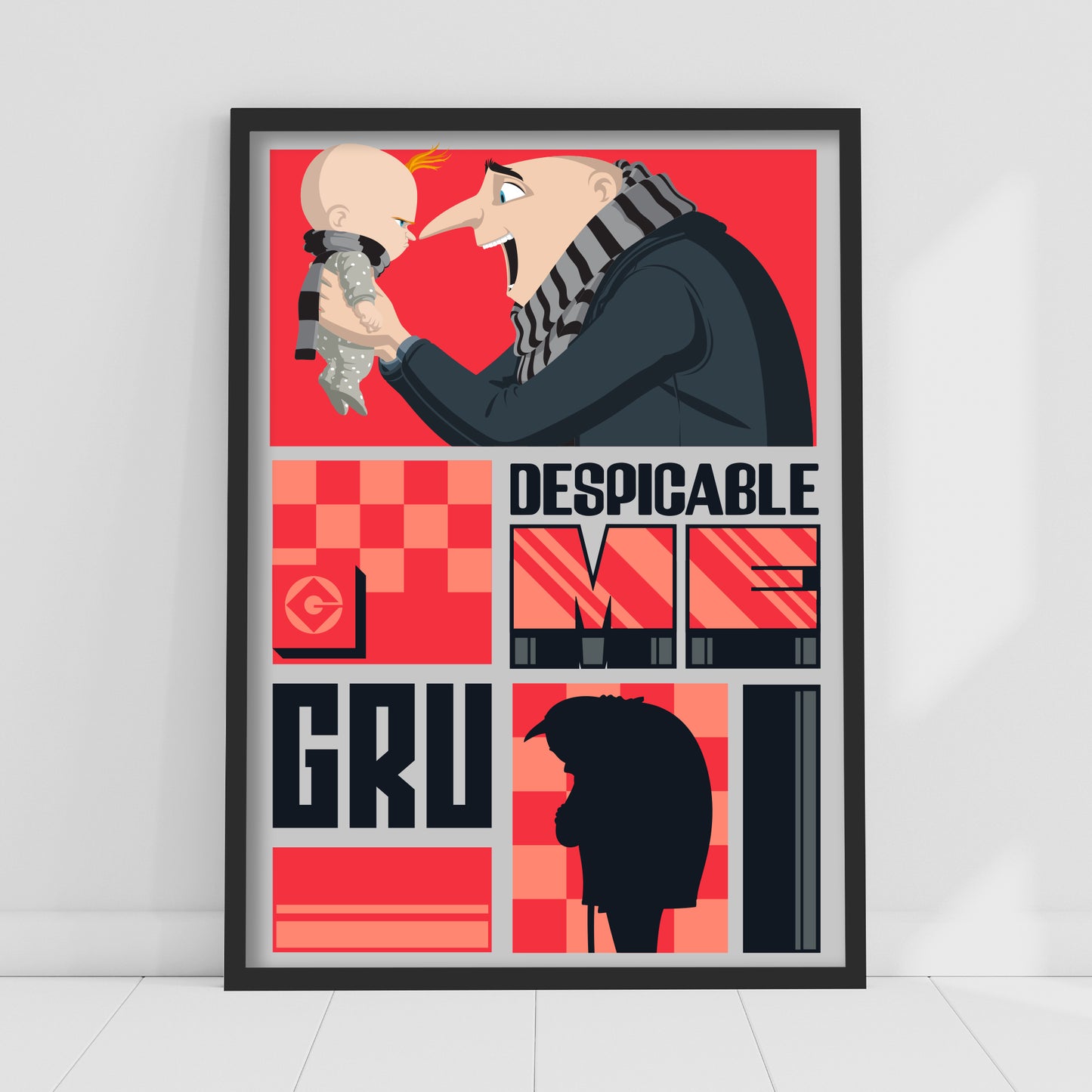 Despicable Me 4 Print - Red and Black Gru Poster Art