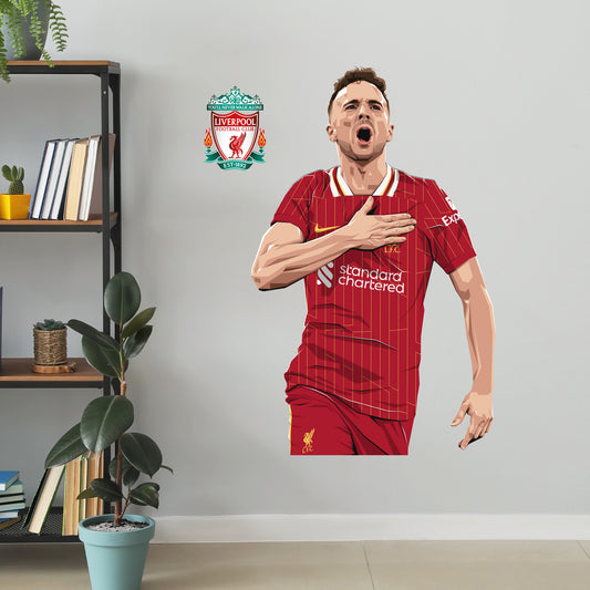 Liverpool FC Wall Sticker - Diogo Jota Illustration Wall Decal