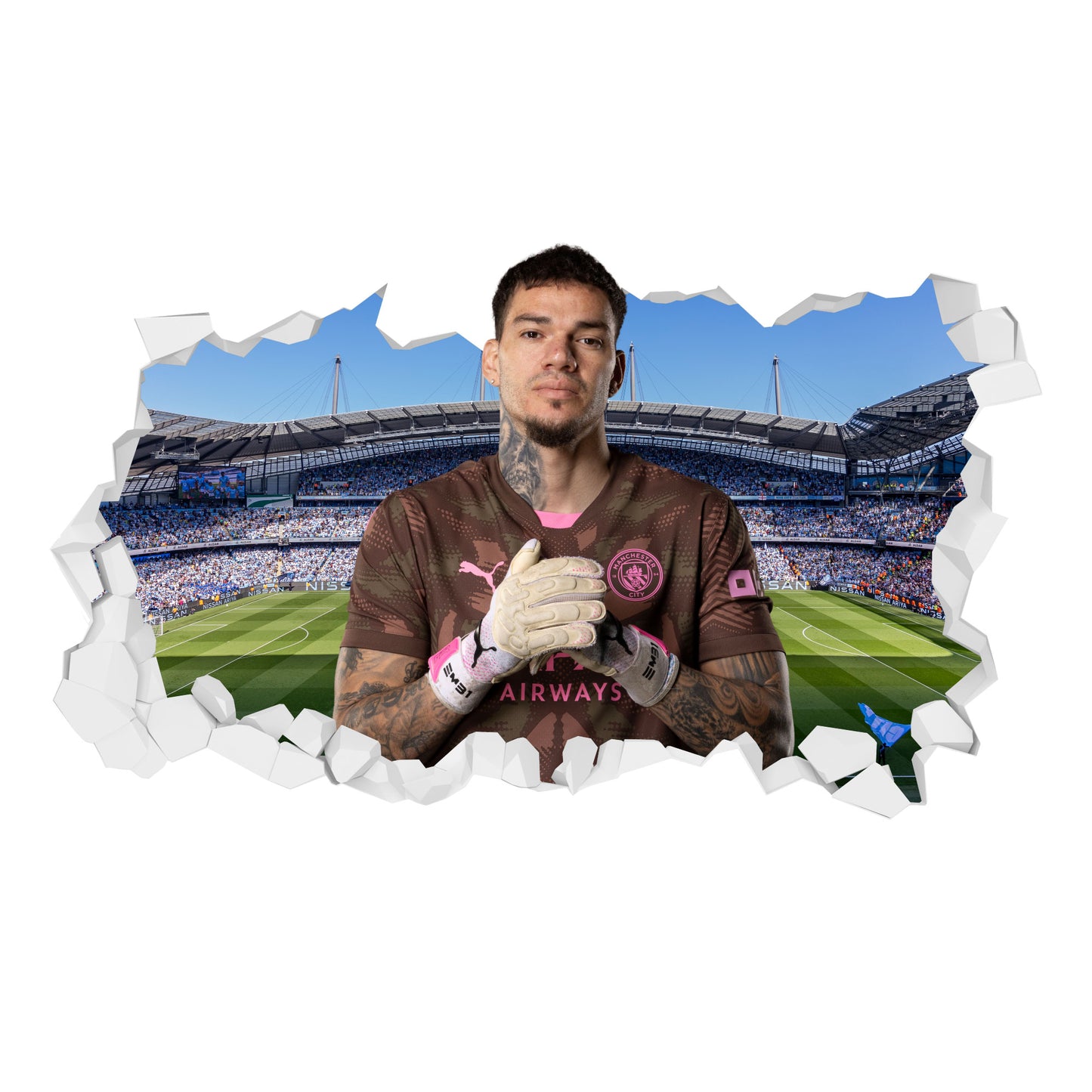 Manchester City FC - Ederson 24/25 Broken Wall Sticker