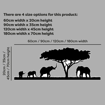 Living Room Wall Sticker - Elephant Safari Decal Wall Art