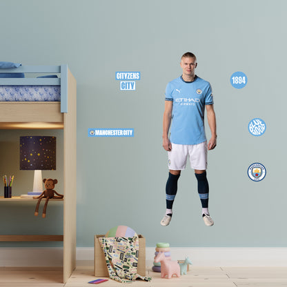 Manchester City FC - Erling Haaland 24/25 Player Wall Sticker + Decal Set