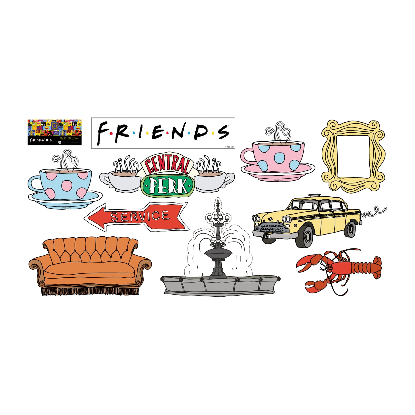 Friends Wall Sticker - Friends Icons Set Decal Wall Art