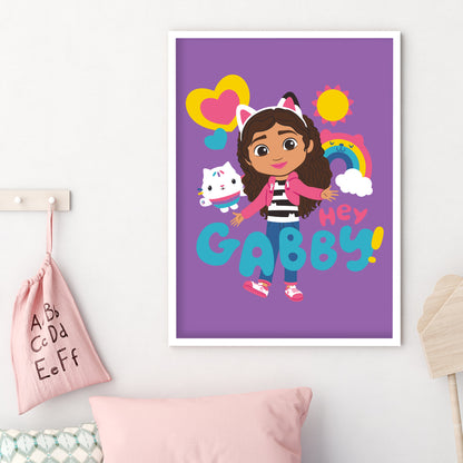 Gabby's Dollhouse Print - Hey Gabby Poster Kids Wall Art