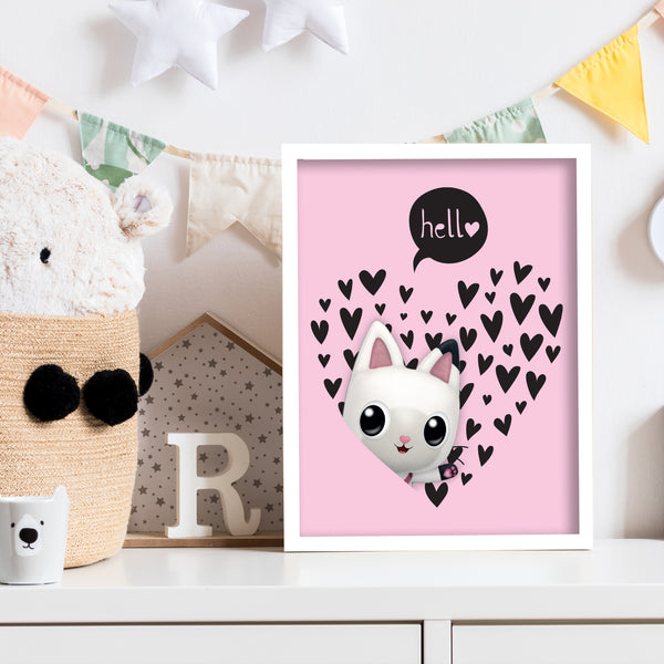 Gabby s Dollhouse Print Pandy Hello Heart Poster Kids Wall Art