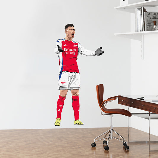 Arsenal FC Wall Sticker - Gabriel Martinelli 24-25 Illustration + AFC Decals