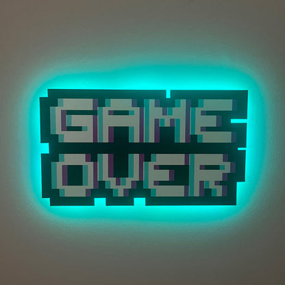 Game Over Gaming LED Backlit Wallpop