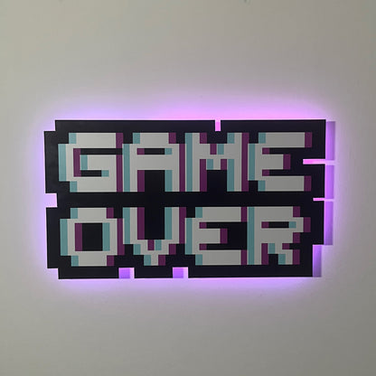 Game Over Gaming LED Backlit Wallpop