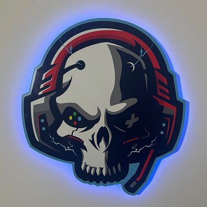 Gamer Skull Headset LED Backlit Wallpop