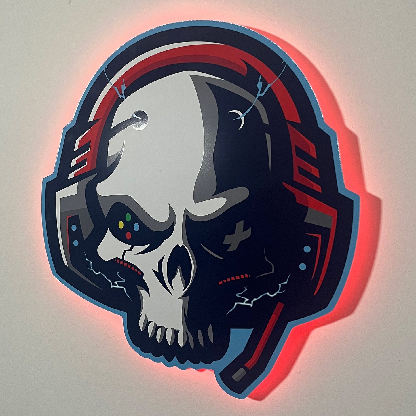 Gamer Skull Headset LED Backlit Wallpop