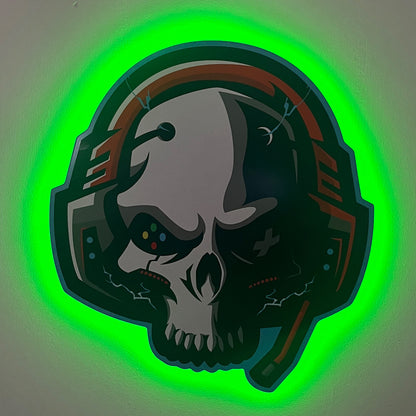 Gamer Skull Headset LED Backlit Wallpop