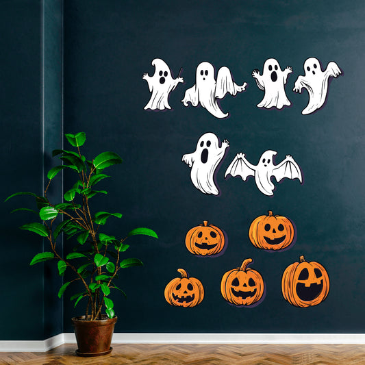 Halloween Wall Sticker - Ghosts and Pumpkins Decal Wall Art