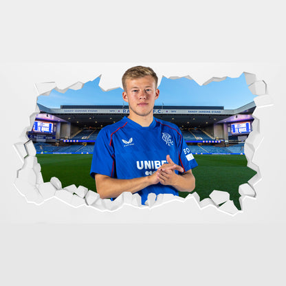 Rangers F.C Connor Barron 24/25 Broken Wall Sticker