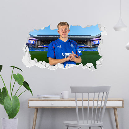 Rangers F.C Connor Barron 24/25 Broken Wall Sticker