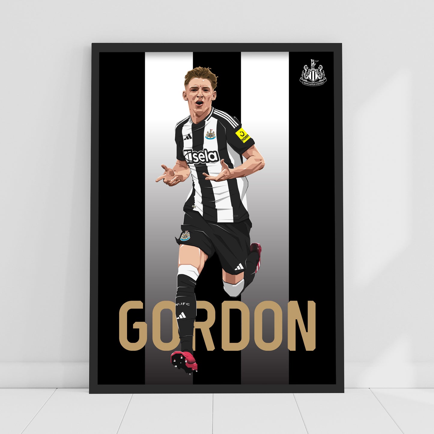 Newcastle United FC Print - Gordon Illustration Poster Football Wall Art