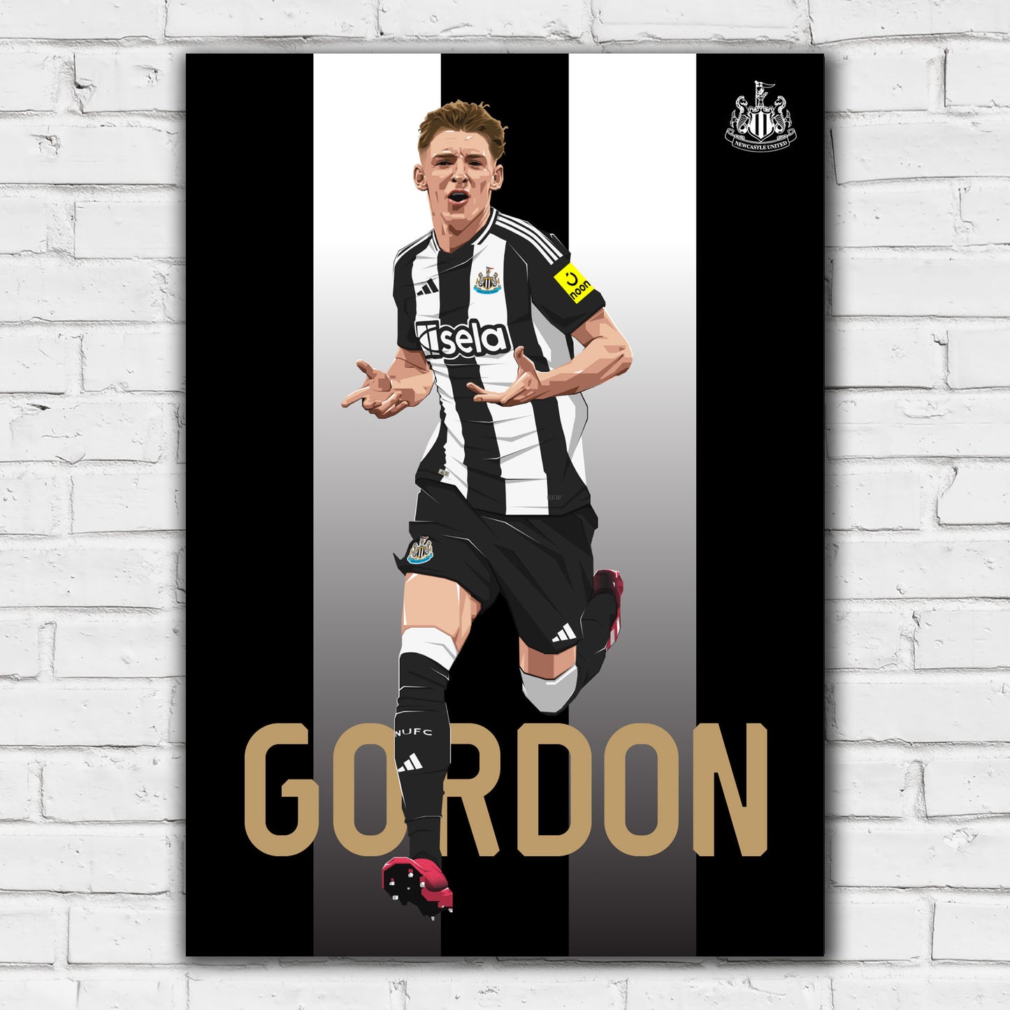 Newcastle United FC Print - Gordon Illustration Poster Football Wall Art