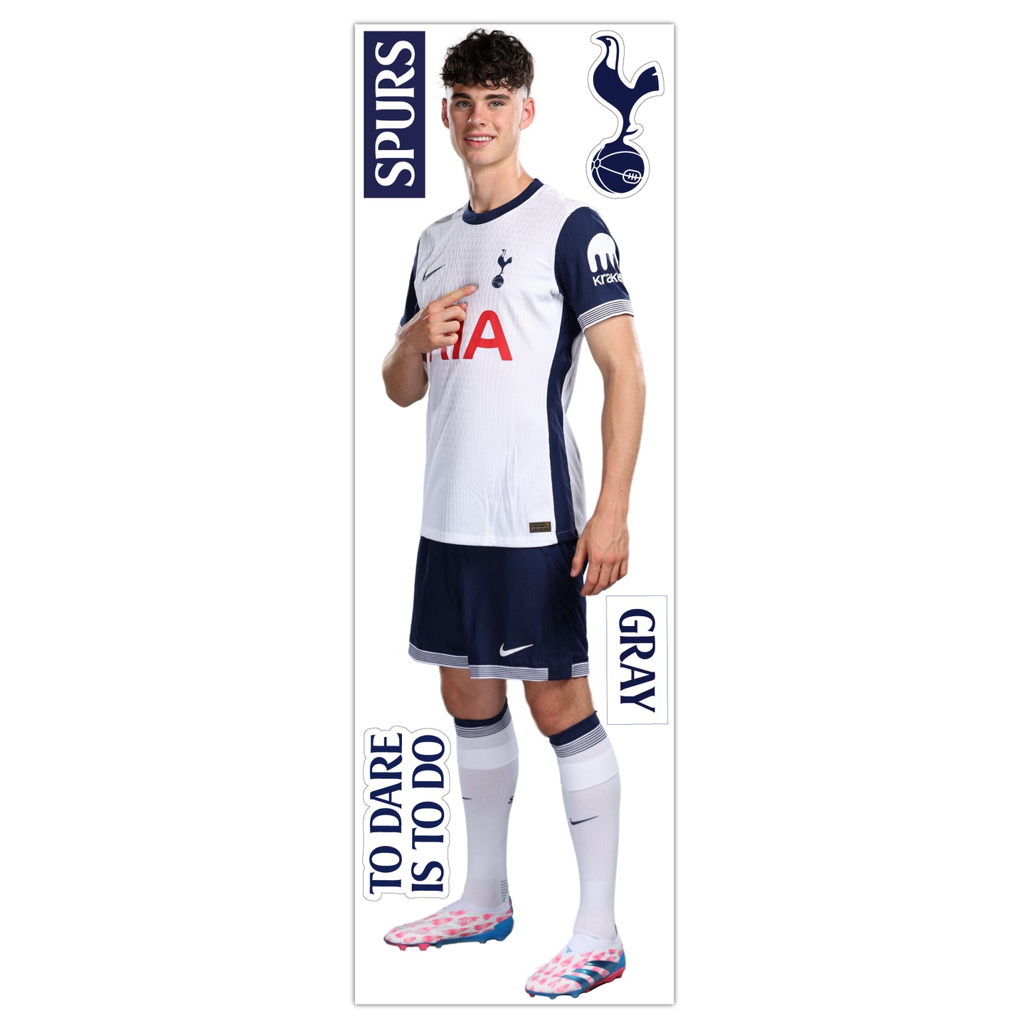 Tottenham Hotspur FC - Gray 24-25 Player Cutout Wall Sticker + Spurs Decals