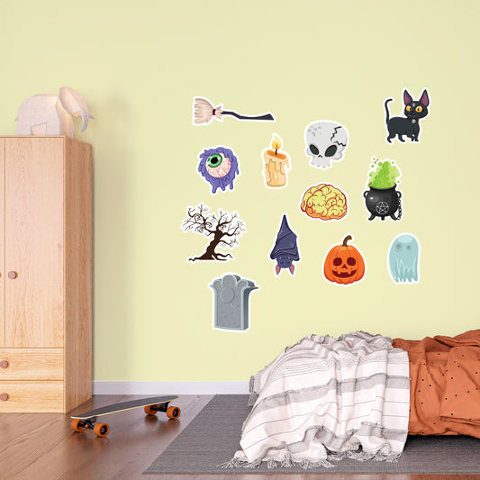 Halloween Wall Sticker - Spooky Icons Decal Wall Art