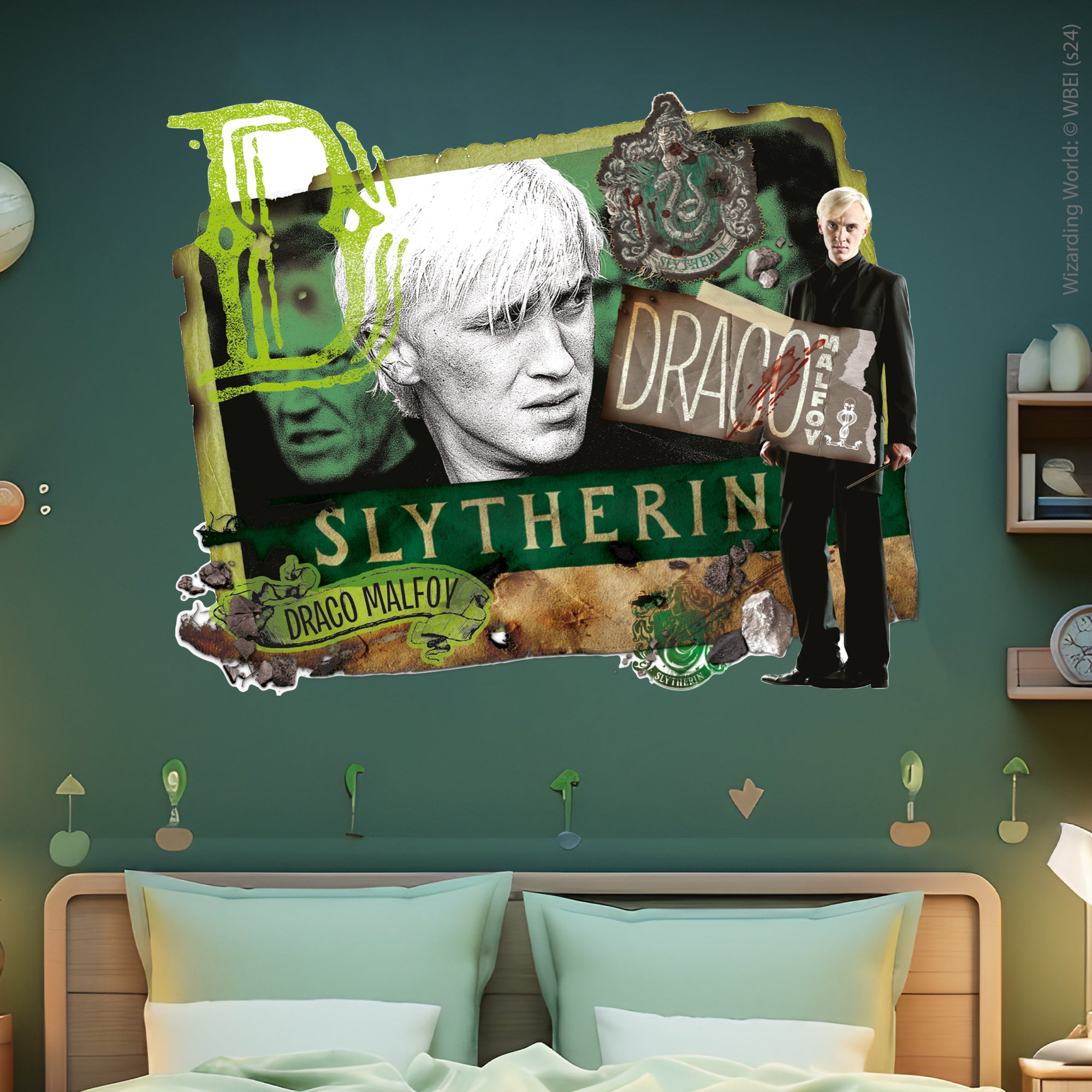 HARRY POTTER Wall Sticker – Draco Malfoy Parchment Collage Wall Decal ...