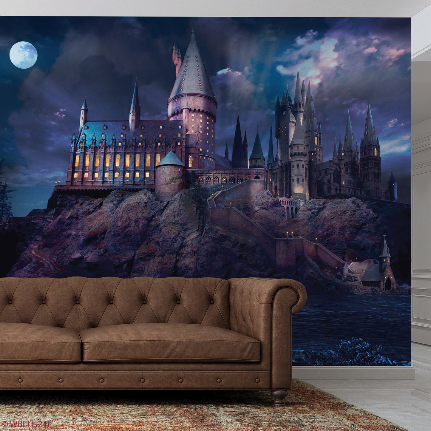 HARRY POTTER Wall Sticker – Hogwarts Castle Outside Night Time Full Wall Mural Wizarding World Art