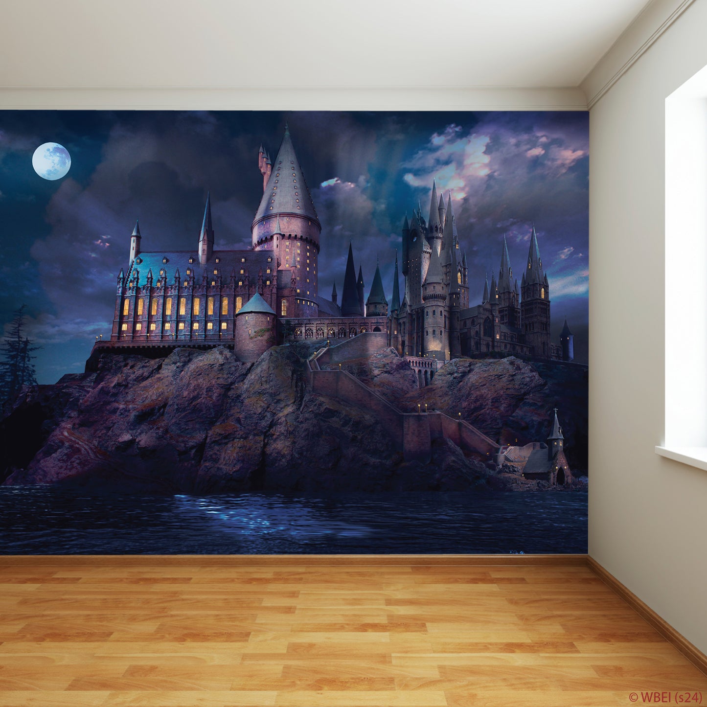 HARRY POTTER Wall Sticker – Hogwarts Castle Outside Night Time Full Wall Mural Wizarding World Art