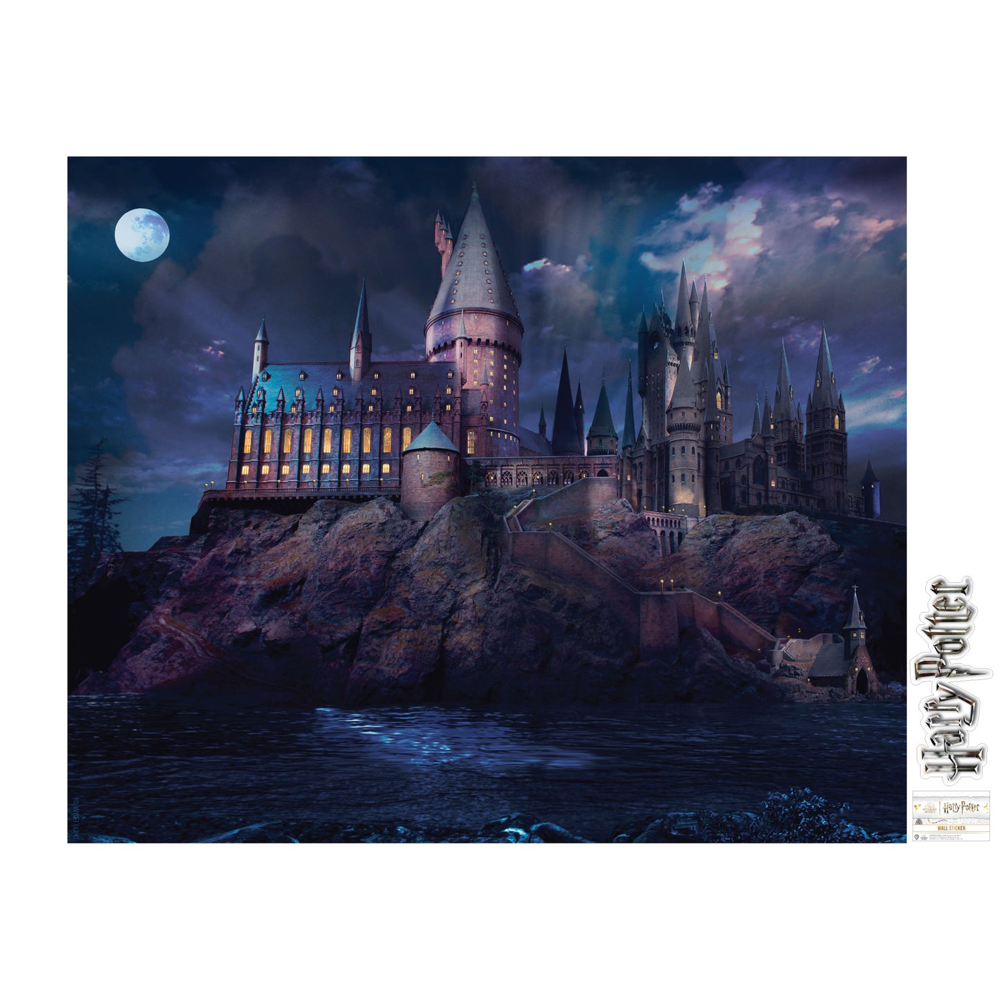 HARRY POTTER Wall Sticker – Hogwarts Castle Outside Night Time Full Wall Mural Wizarding World Art