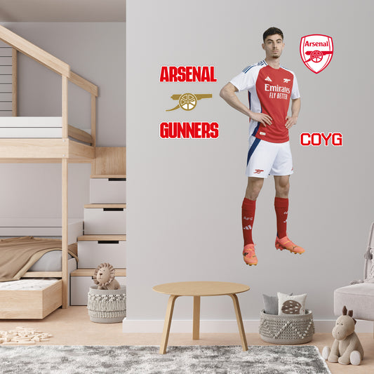 Arsenal FC - Havertz 24/25 Player Wall Sticker + Gunners Decal Set