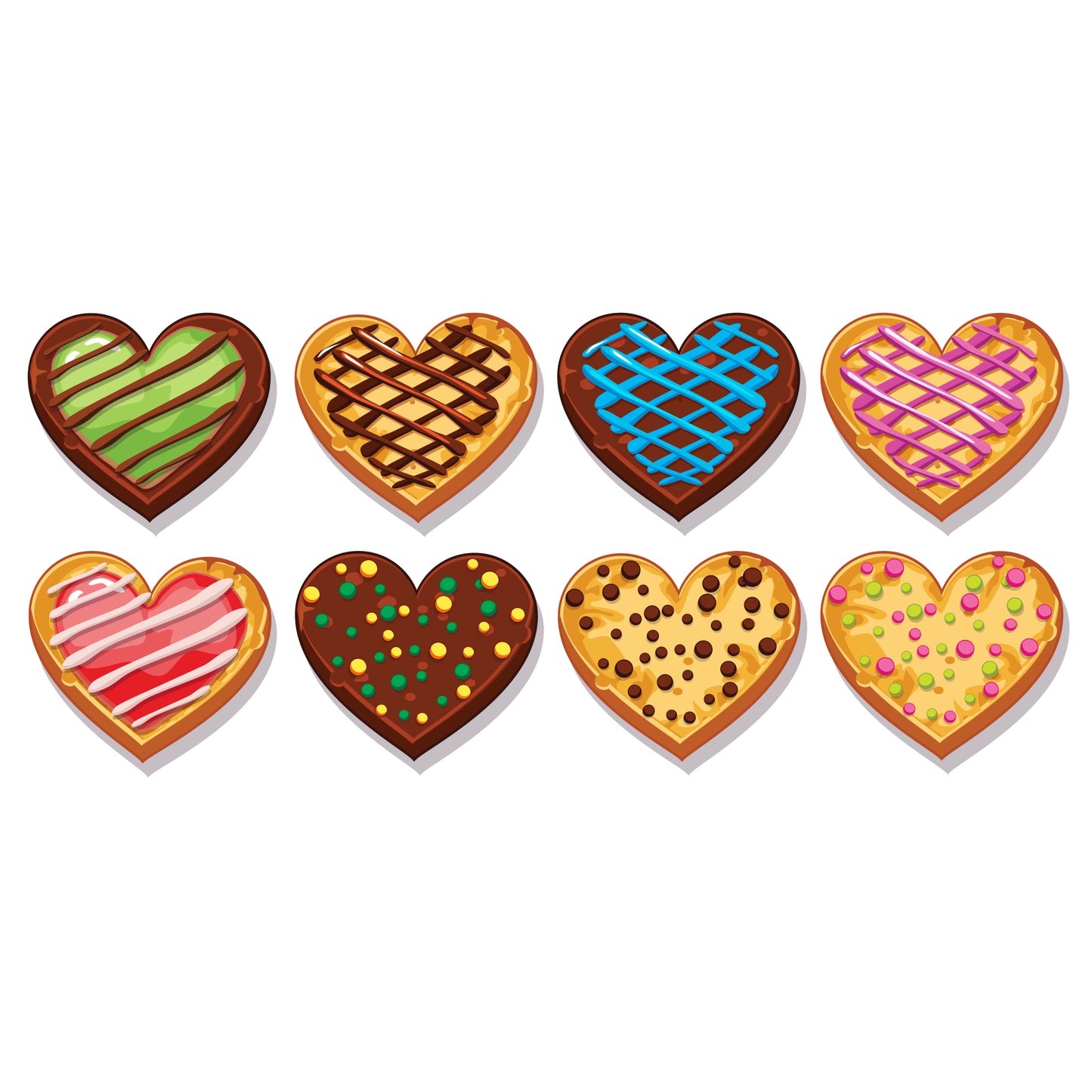 Heart Wall Sticker - 8 Cookie Hearts Wall Art