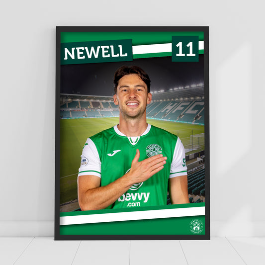 Hibernian FC Print - Joe Newell 24-25 Poster Football Wall Art