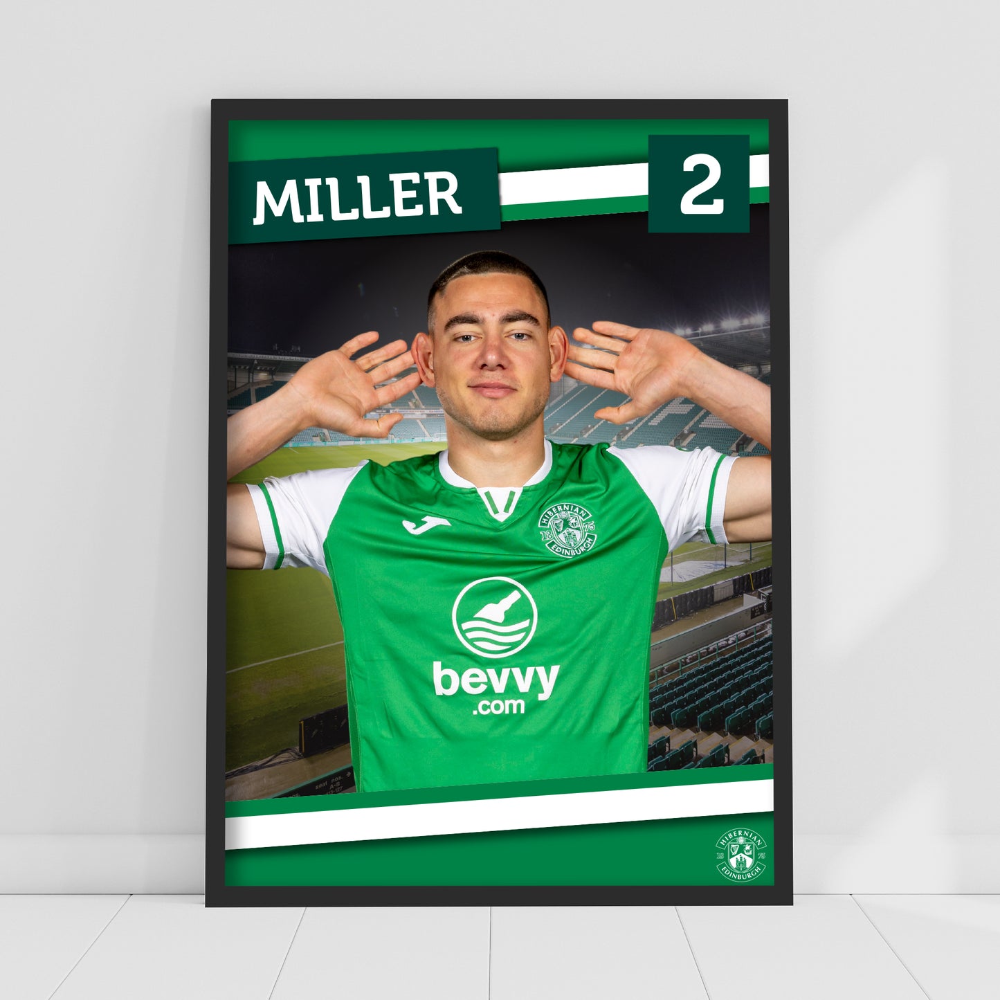 Hibernian FC Print - Lewis Miller 24-25 Poster Football Wall Art