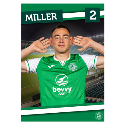 Hibernian FC Print - Lewis Miller 24-25 Poster Football Wall Art