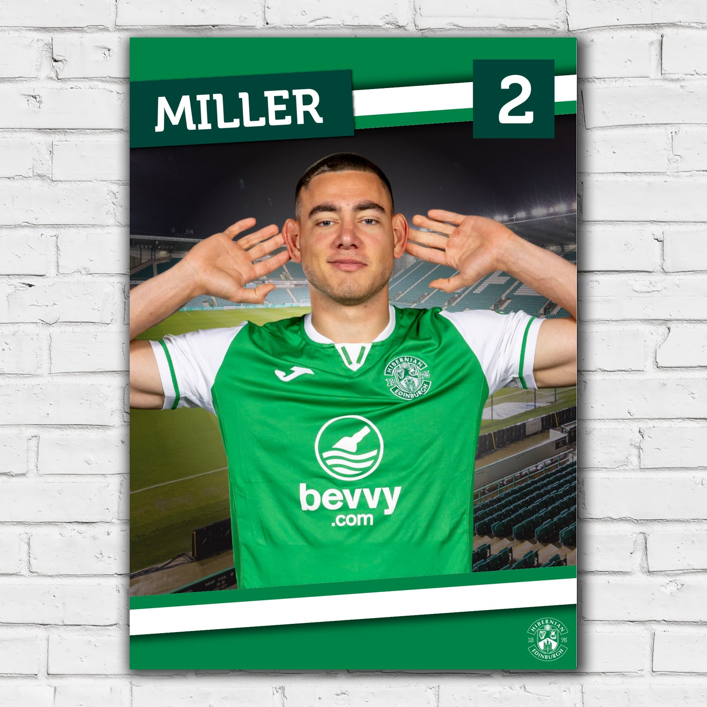 Hibernian FC Print - Lewis Miller 24-25 Poster Football Wall Art