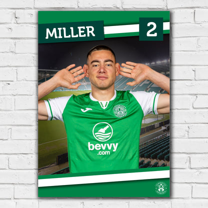 Hibernian FC Print - Lewis Miller 24-25 Poster Football Wall Art