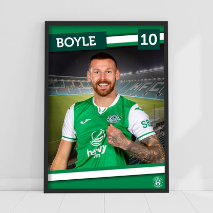 Hibernian FC Print - Martin Boyle 24-25 Poster Football Wall Art