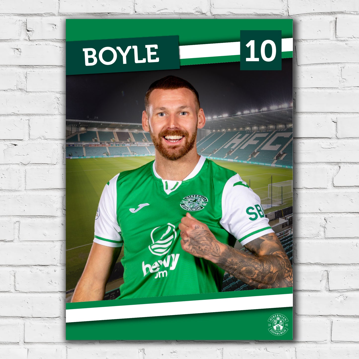 Hibernian FC Print - Martin Boyle 24-25 Poster Football Wall Art