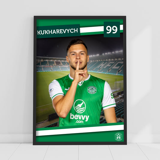 Hibernian FC Print - Mykola Kukharevych 24-25 Poster Football Wall Art