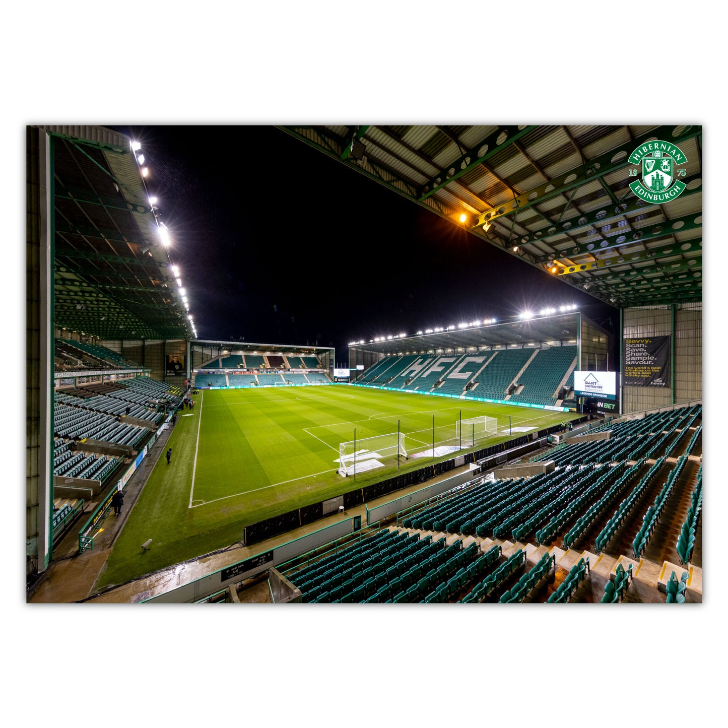 Hibernian FC Print - Stadium Night Time Poster Football Wall Art