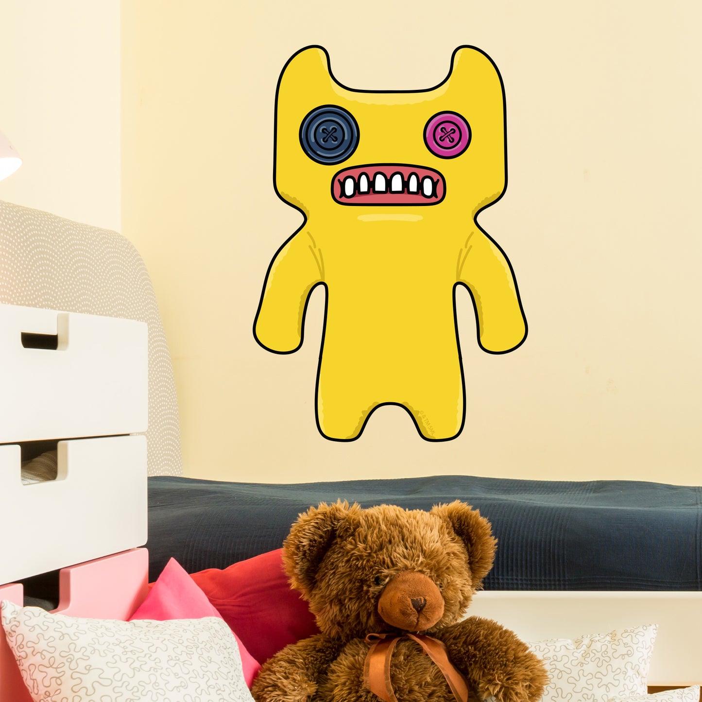 Fuggler Wall Sticker - Indecisive Monster Yellow Decal Wall Art