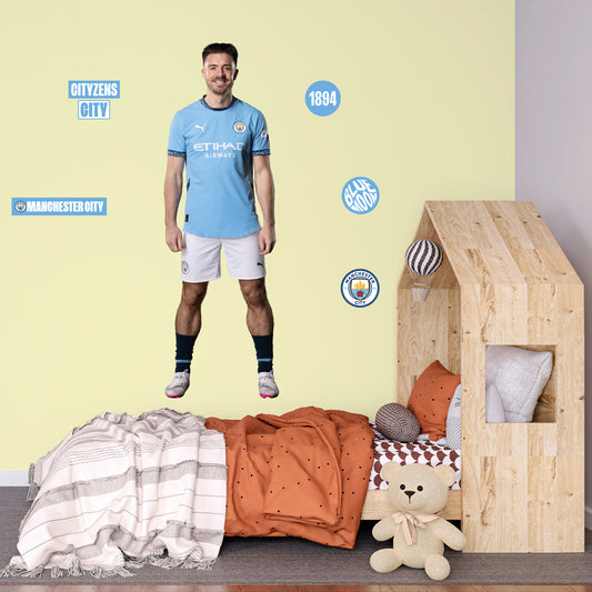 Manchester City Football Club - Jack Grealish 24/25 Player Decal + Bonus Wall Sticker Set